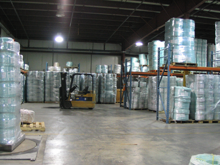Manufacturing machinery at the Polysteel plant